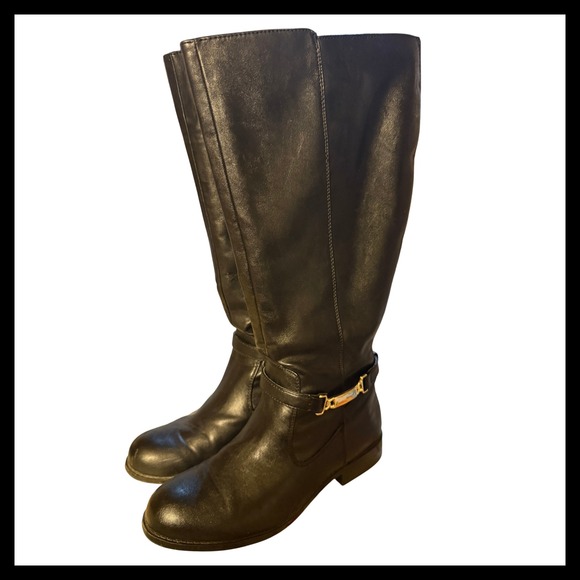 Dexflex Comfort Womens Black Extended Calf Knee High Boots Size 9W - Picture 1 of 8